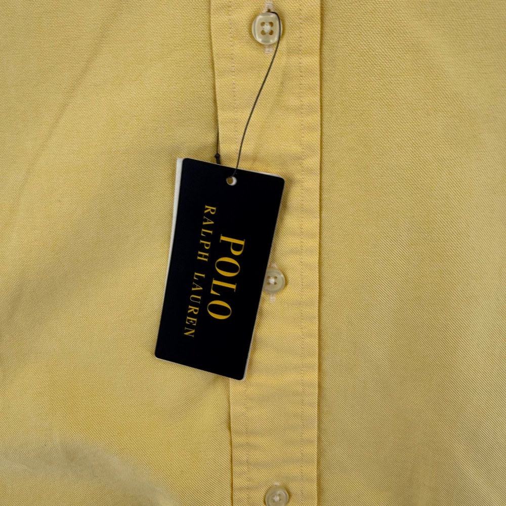 Polo Ralph Lauren Oxford Button Down Shirt Big & Tall Men 4XB Yellow Cotton NWT - Picture 14 of 16